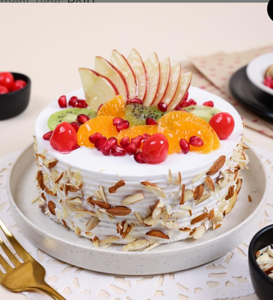Crunchy mixfruit cake